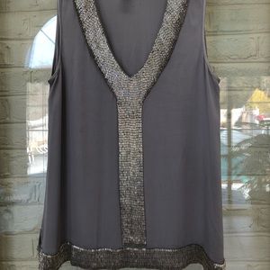 Glitzy gray top